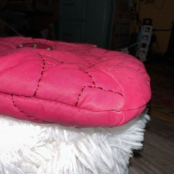 Fossil key-per red quilted crossbody tote bag EUC - Picture 8 of 16